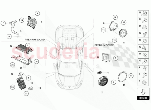 Part Diagram for Lamborghini 4T7035640A