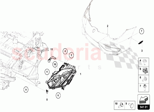 Part Diagram for Lamborghini 4T0805670C