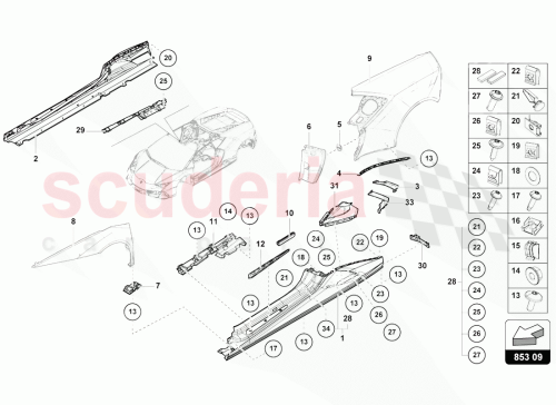 Part Diagram for Lamborghini 4T0853023