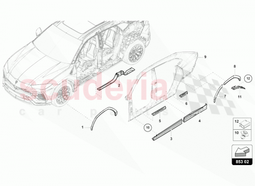 Part Diagram for Lamborghini 4ML854819A