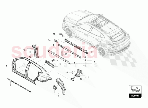 Part Diagram for Lamborghini 4ML809045