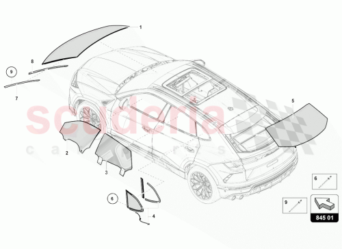 Part Diagram for Lamborghini 4ML845099F0P0