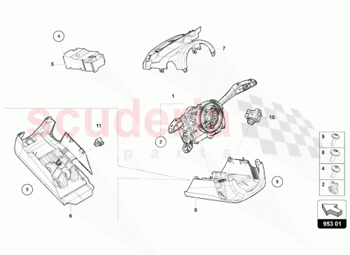 Part Diagram for Lamborghini 4M8953516B6PS