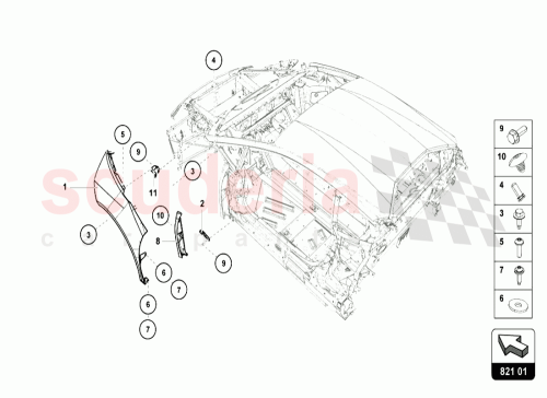 Part Diagram for Lamborghini 4T0821117B