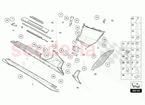 Part Diagram for Lamborghini 470853294E