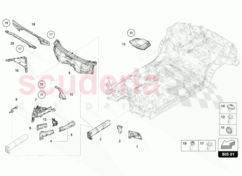 Part Diagram for Lamborghini 4M0805538C