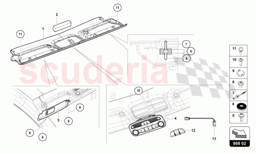 Part Diagram for Lamborghini 8F0959719C