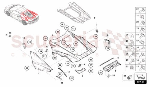 Part Diagram for Lamborghini 47B827523