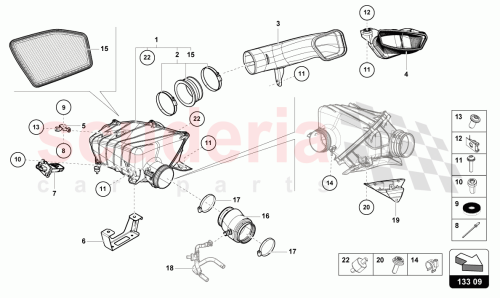 Part Diagram for Lamborghini 4T0133838B