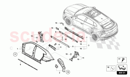 Part Diagram for Lamborghini 4M0809449A