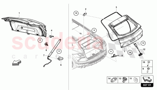 Part Diagram for Lamborghini 8P4827951A