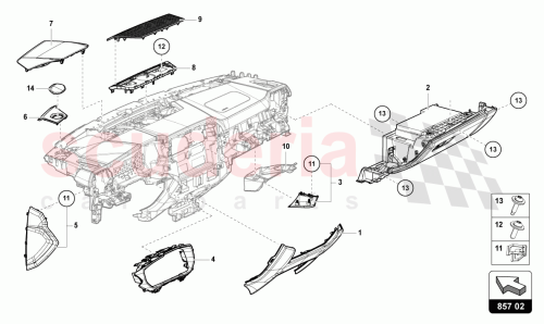 Part Diagram for Lamborghini 4ML857161CEA9