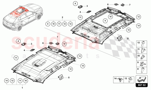 Part Diagram for Lamborghini 4ML867505H