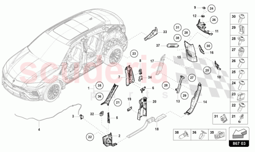 Part Diagram for Lamborghini 4ML867264F