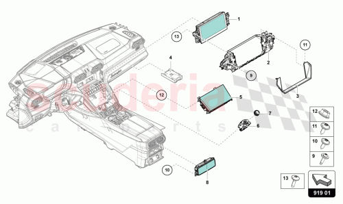 Part Diagram for Lamborghini 4ML919605M