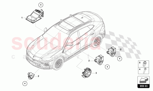 Part Diagram for Lamborghini 4N0955557A