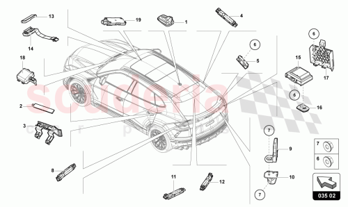 Part Diagram for Lamborghini 4N0035503BMGRU