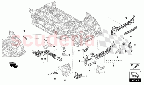 Part Diagram for Lamborghini 4M6813703A