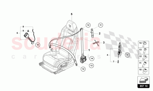 Part Diagram for Lamborghini 4M8857705H76R