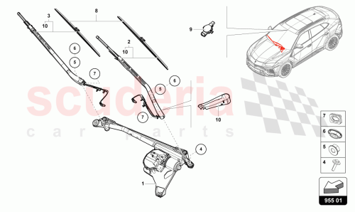Part Diagram for Lamborghini 4M8955023E