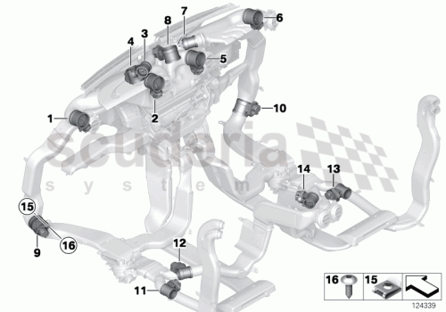 Part Diagram for Rolls Royce 64 22 0151657