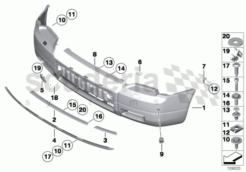 Part Diagram for Rolls Royce 51 11 7166093