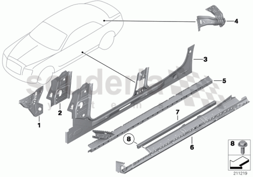 Part Diagram for Rolls Royce 41 21 7242857