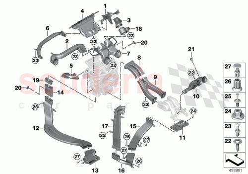 Part Diagram for Rolls Royce 64116818589