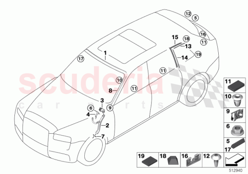 Part Diagram for Rolls Royce 51137479543