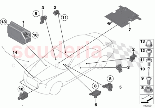 Part Diagram for Rolls Royce 65777911607