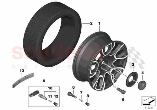 Part Diagram for Rolls Royce 36 14 1094874