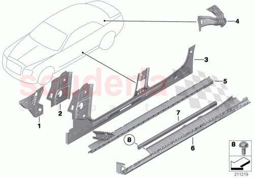 Part Diagram for Rolls Royce 41117283808
