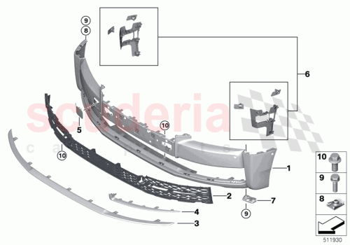 Part Diagram for Rolls Royce 51117413145